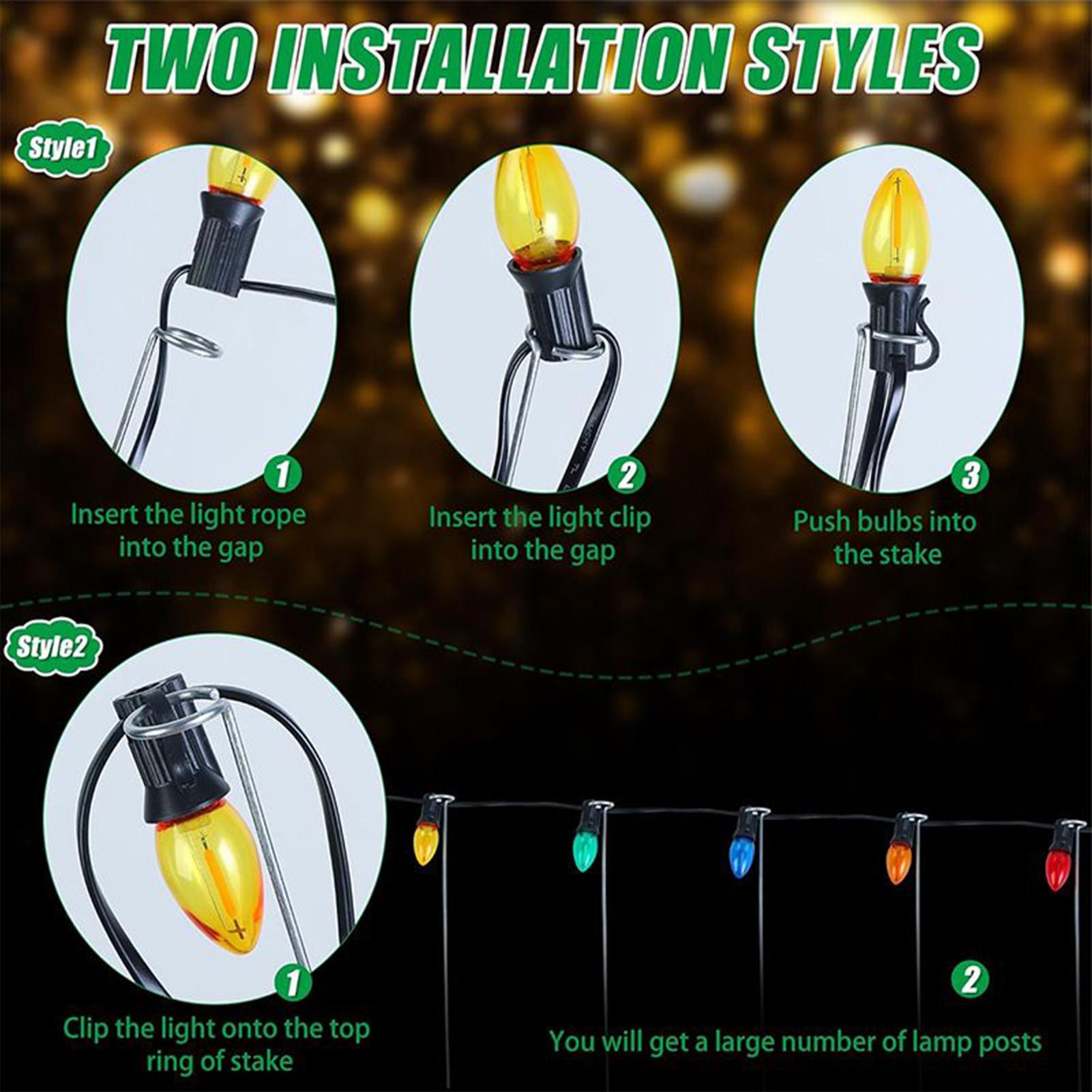 Outdoor Lighting In Ground - Christmas Light Stakes 12-Inch Lawn Ground