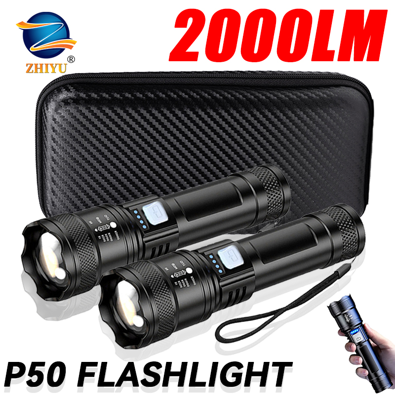 Outdoor Lighting Electric - Tactical LED Flashlight 2000LM USB Rechargeable