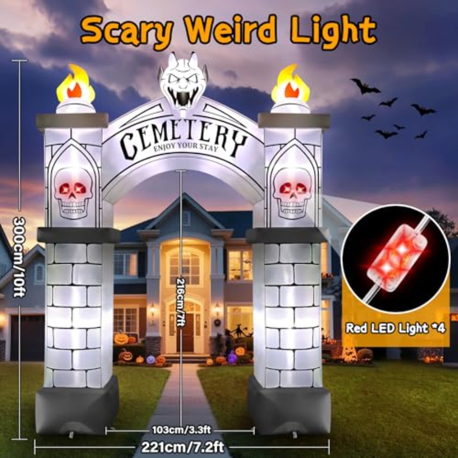 10FT Tall Halloween Archway In - Outdoor Lighting Event ulasan dan harga