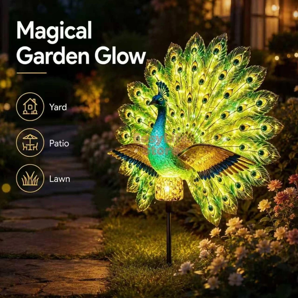 Solar Peacock Garden Sculpture - Outdoor Lighting Electric ulasan dan harga