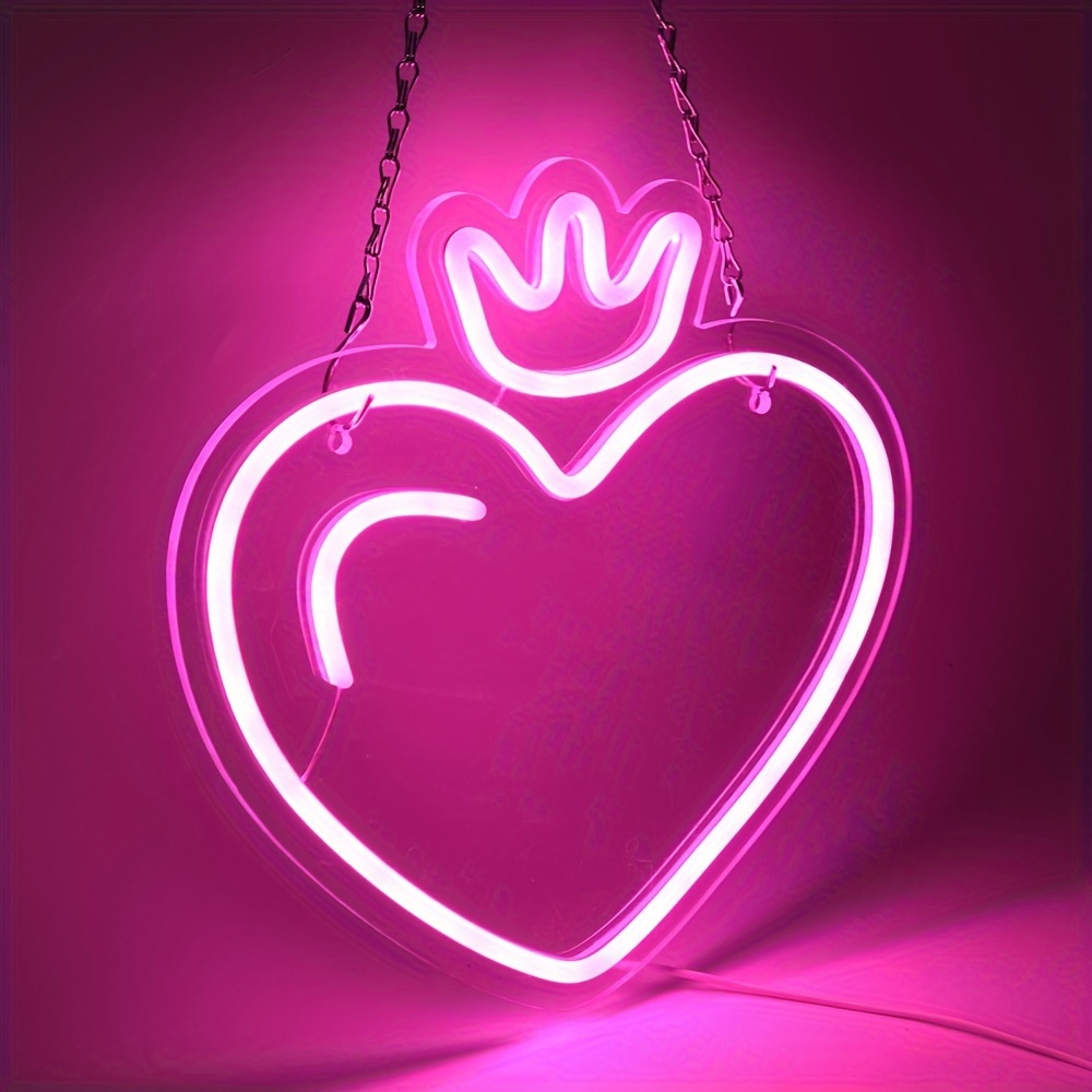LED Heart Crown Neon Sign, Pin - Outdoor Lighting Options ulasan dan harga