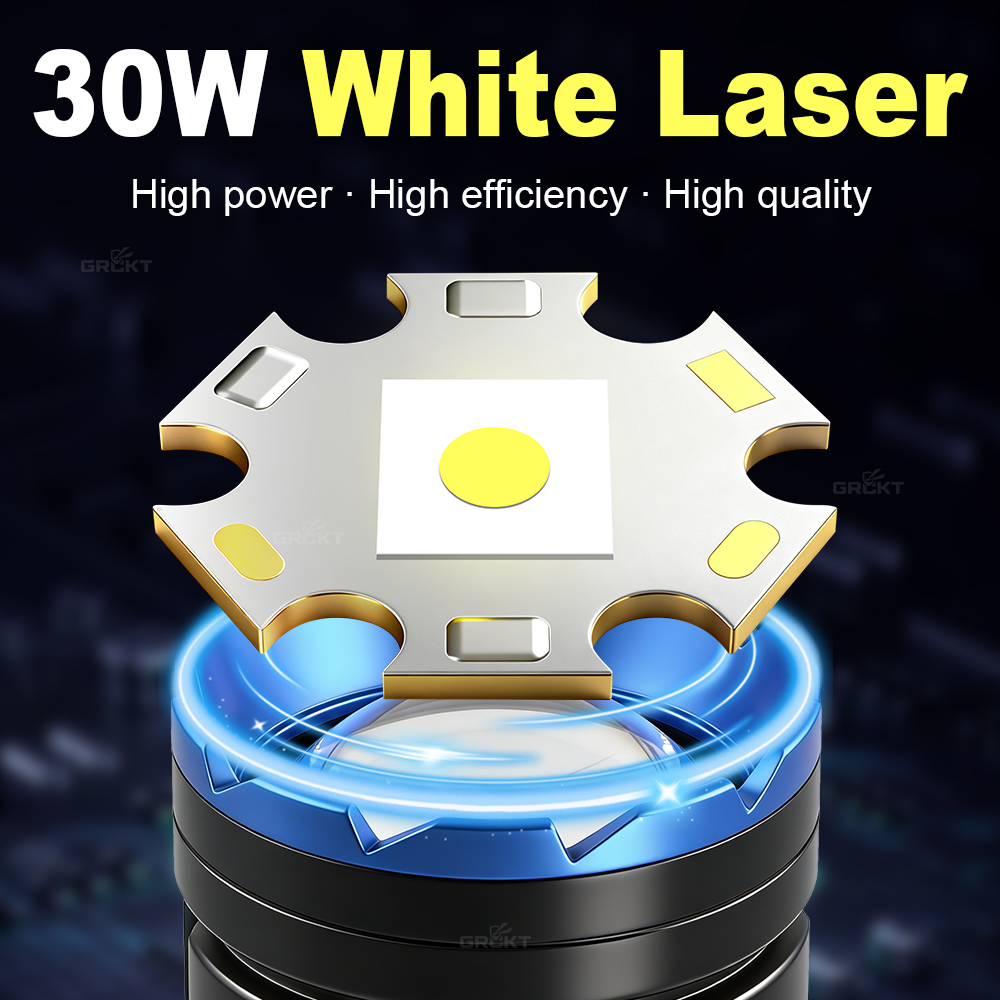 White Laser Camping Flashlight - Outdoor Lighting Electric ulasan dan harga