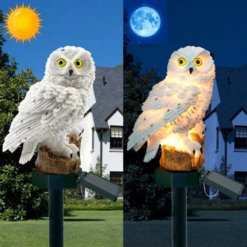 Solar Owl Statue Garden Light  - Outdoor Lighting Led Fixtures ulasan dan harga