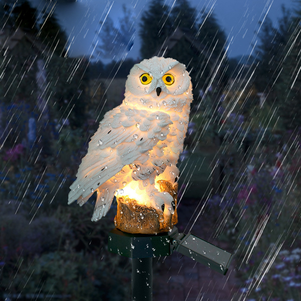 Solar Owl Statue Garden Light  - Outdoor Lighting Led Fixtures ulasan dan harga