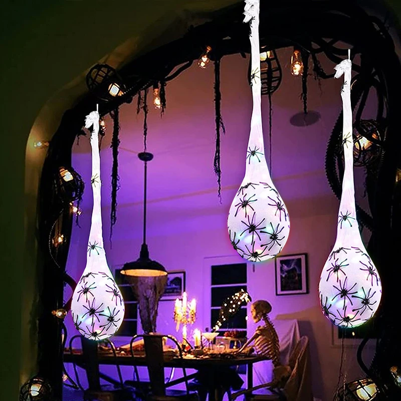 3pcs Halloween Glowing Spider  - Outdoor Lighting Event ulasan dan harga