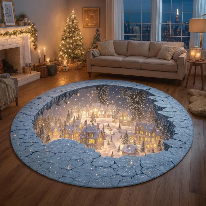3D Christmas Village Rug Winte - Outdoor Xmas Lighting Ideas ulasan dan harga