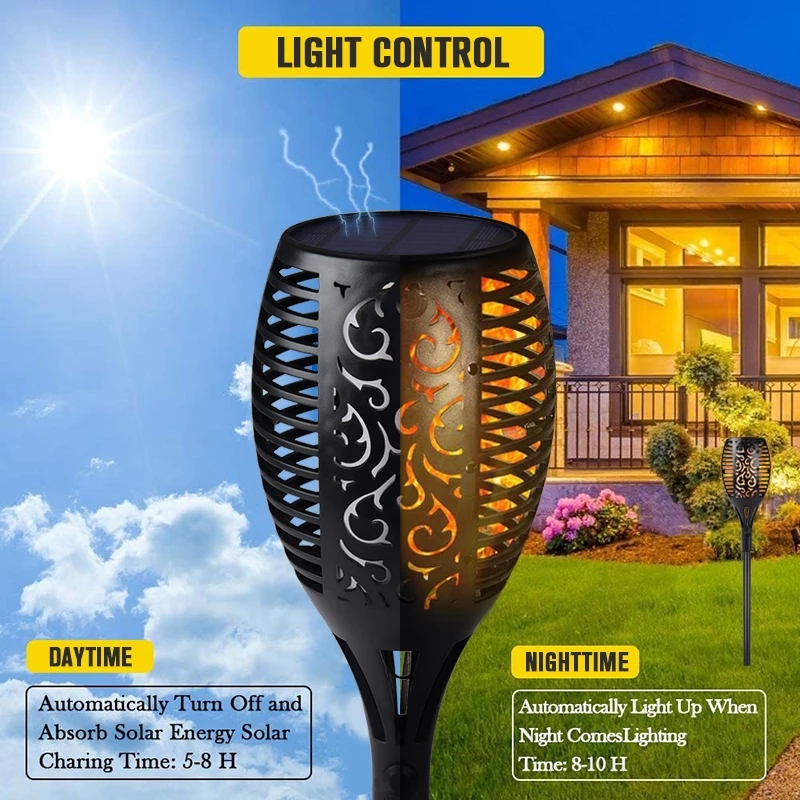 Hot 51LED 96LED Solar Flame To - Fire Torch Solar ulasan dan harga