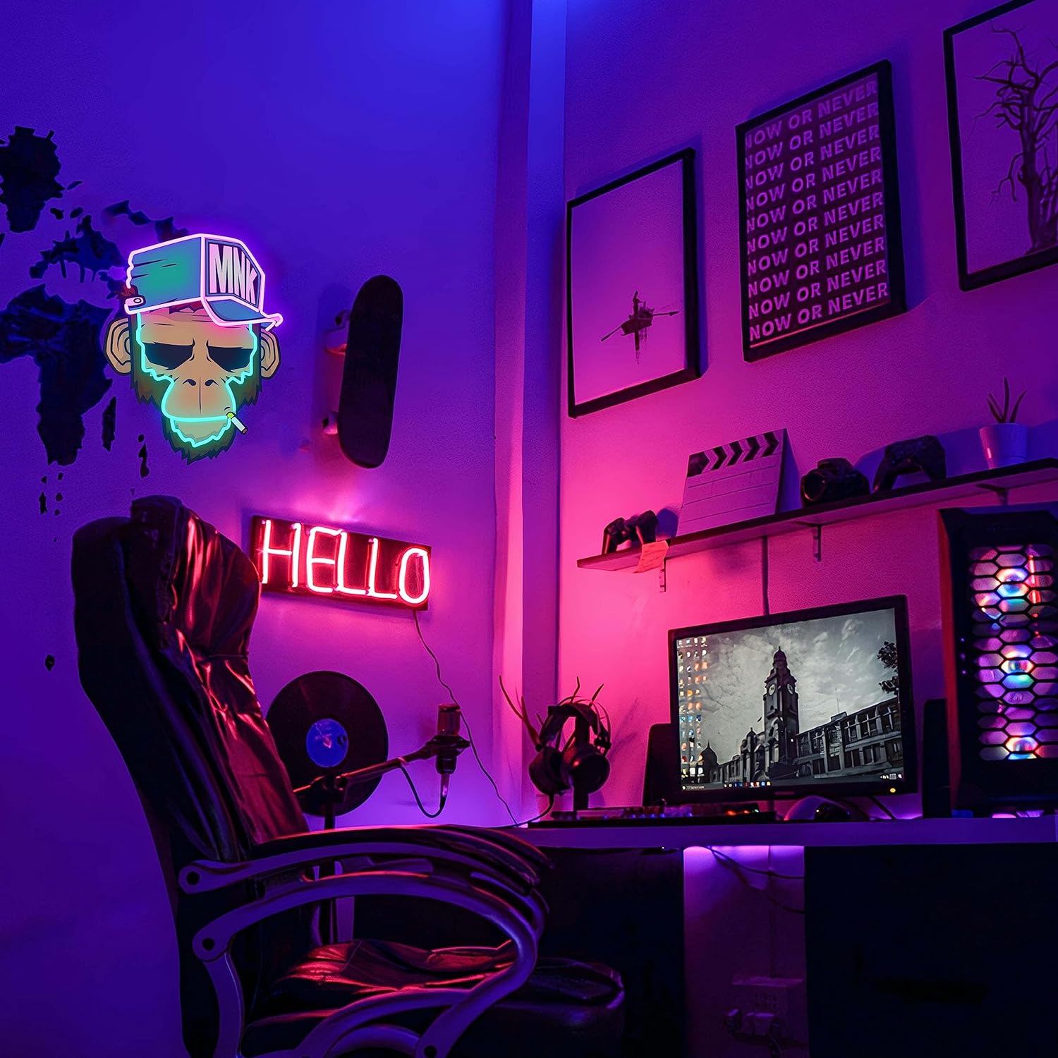 Cool Monkey with Hat Neon Sign - Outdoor Lighting Unique ulasan dan harga