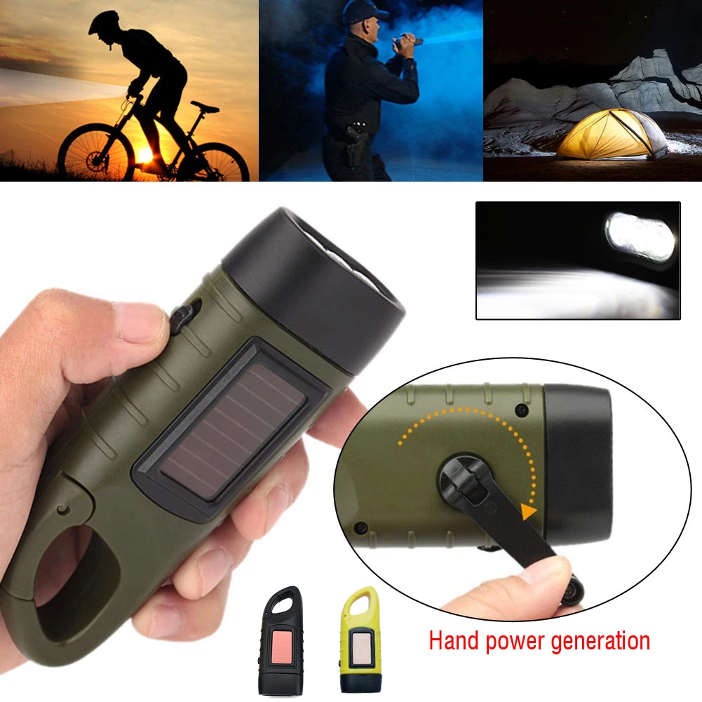 LED Flashlight Hand Crank Sola - Fire Torch Solar ulasan dan harga