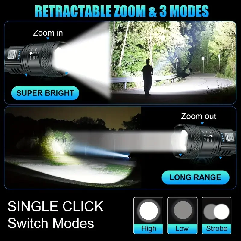 Tactical LED Flashlight 2000LM - Outdoor Lighting Electric ulasan dan harga