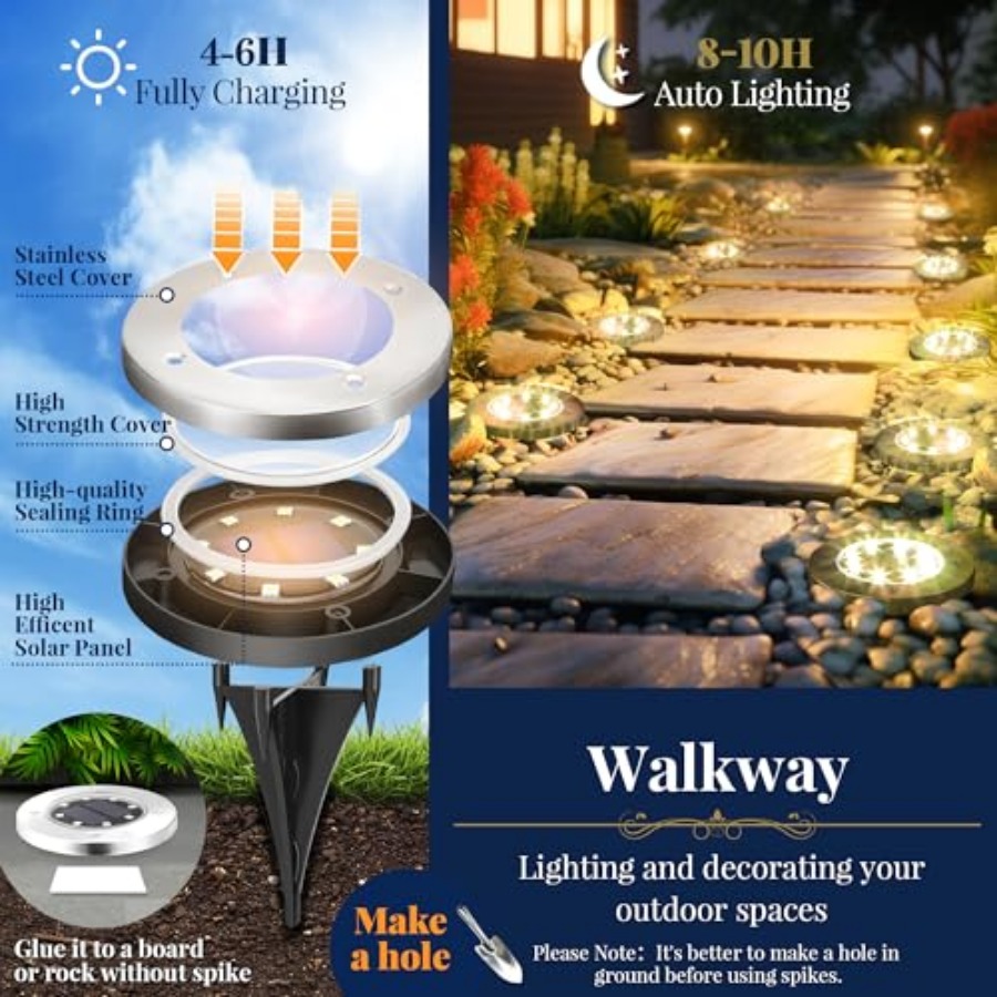 Solar Ground Lights Solar Ligh - Outdoor Lighting In Ground ulasan dan harga