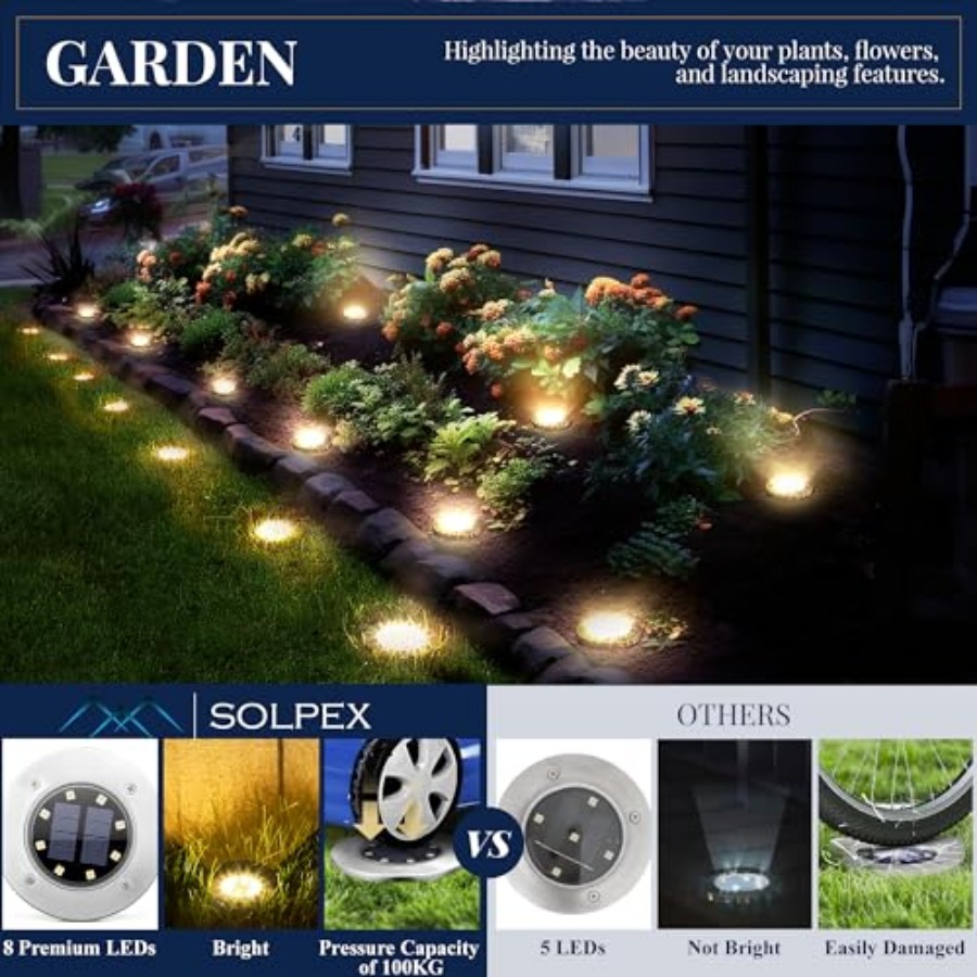 Solar Ground Lights Solar Ligh - Outdoor Lighting In Ground ulasan dan harga